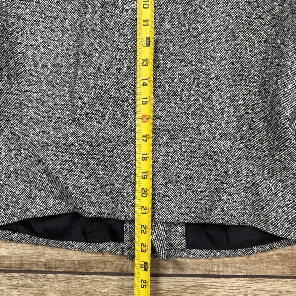 Anne Klein Wool Cropped Blazer Size 10 Black White Double Breasted Lined Jacket